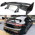 This is a universal GT-style rear spoiler in a carbon fiber look finish