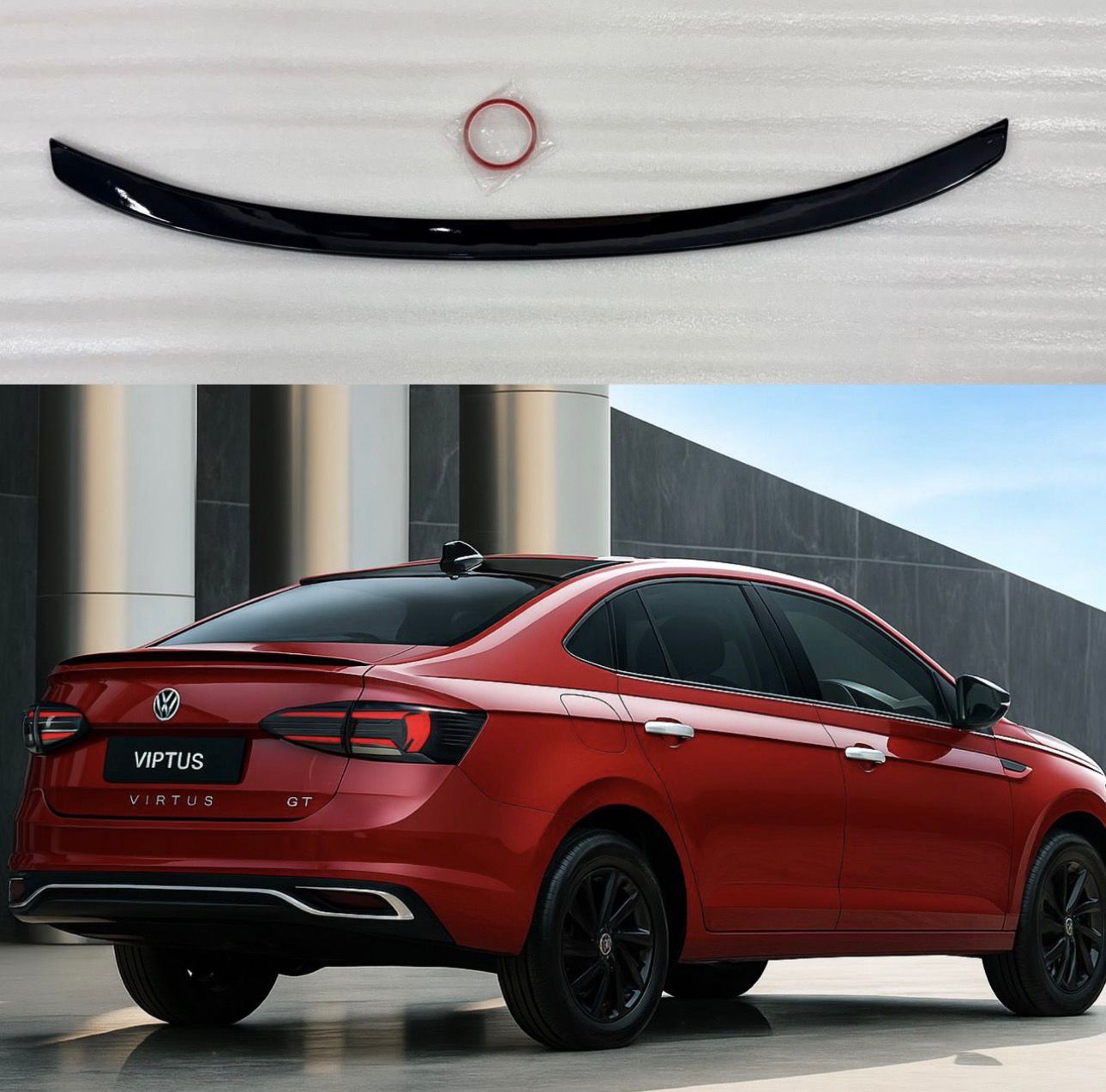 Rear Spoiler Lip (1.38m) – Universal (Black & Carbon Look)