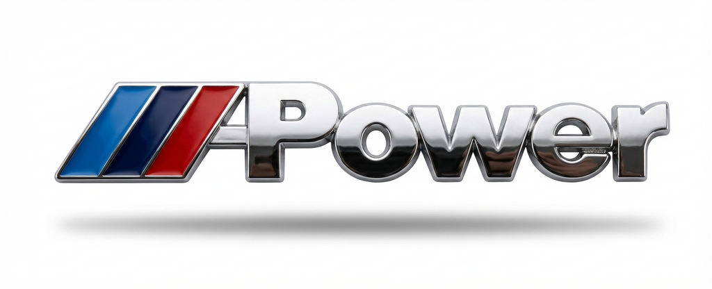 M Power 3D Metal Sticker (Long) | Universal Aftermarket Car Emblem Badge