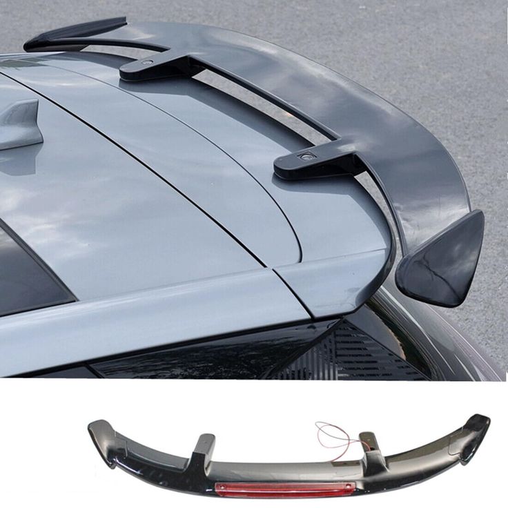 Universal Matte Black Rear Roof Spoiler Kit with LED Light (51”)