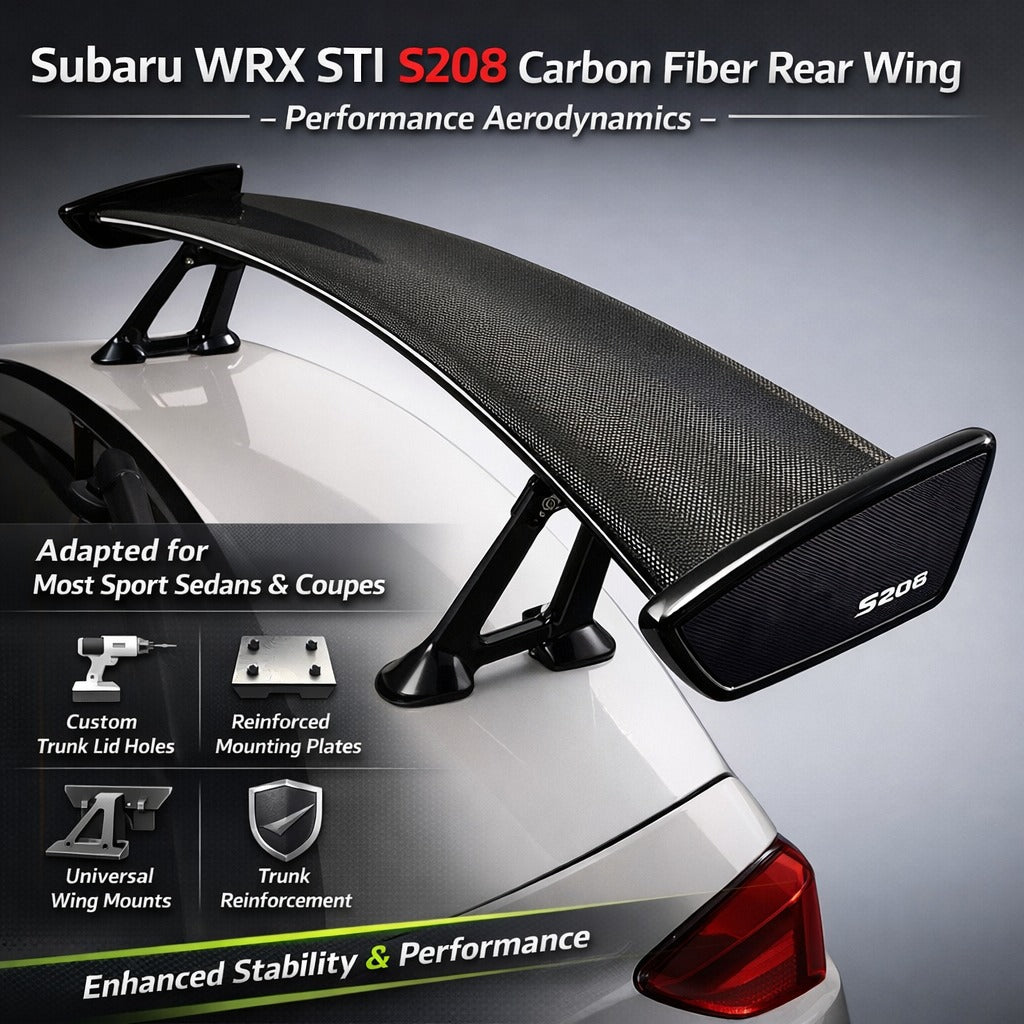 Subaru WRX STI S208 Carbon Fiber Rear Wing – Performance Aerodynamics