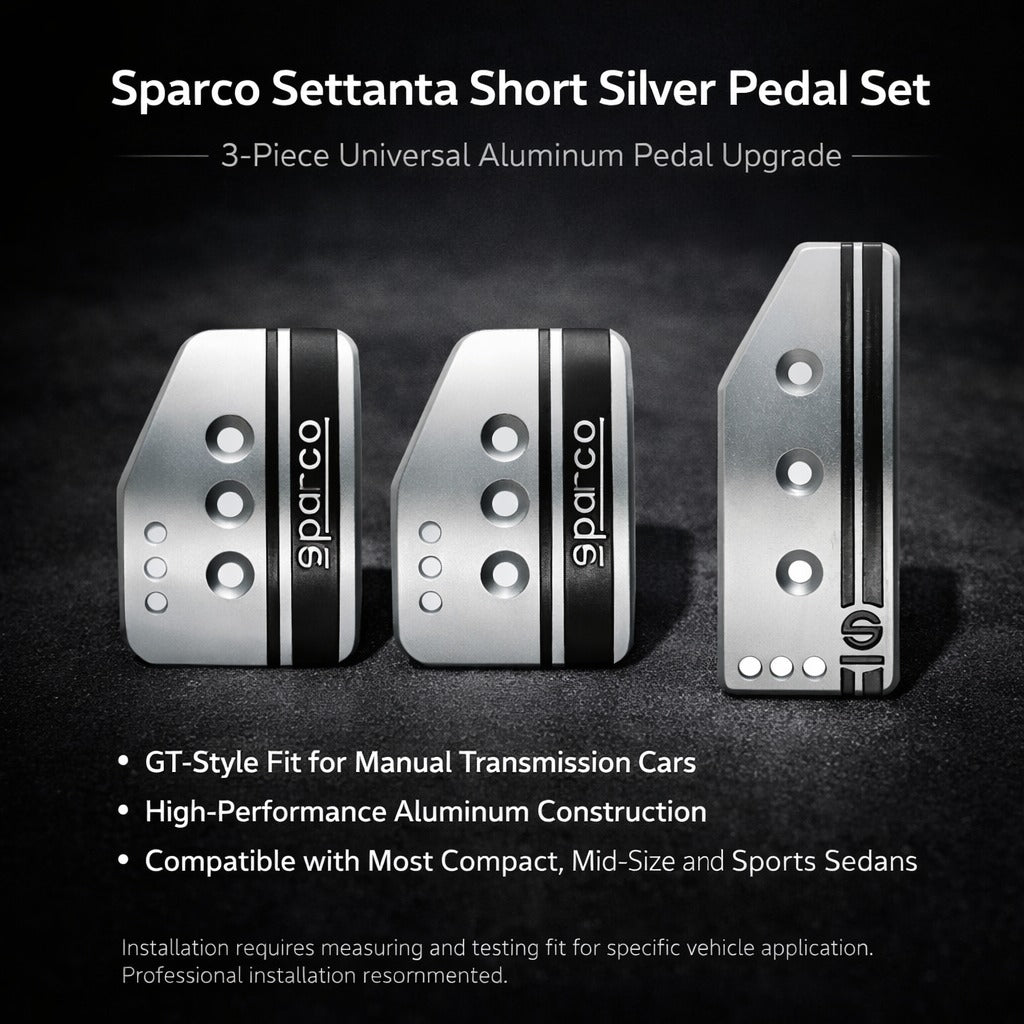 Sparco 350 mm Pedal Set Settanta Short Silver 015R375PSN R375
