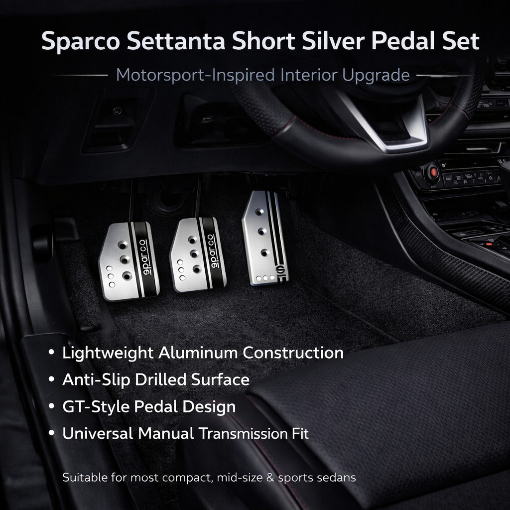 Sparco 350 mm Pedal Set Settanta Short Silver 015R375PSN R375